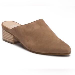 NWT‎ Eileen Fisher Sylvia Mules Tan Suede 7.5 block heels